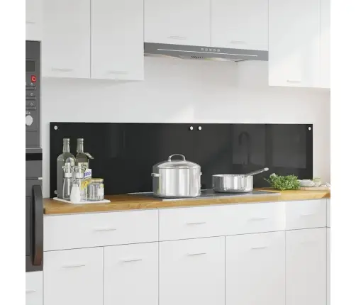 Kögi Splashback 2 Pcs Must 90 X 40 Cm Karastatud Klaas