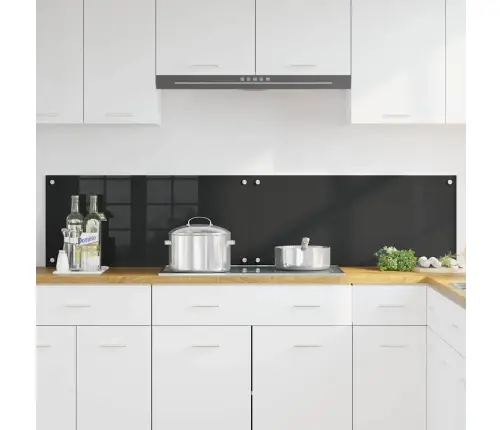 Kögi Splashback 2 Pcs Must 90 X 40 Cm Karastatud Klaas