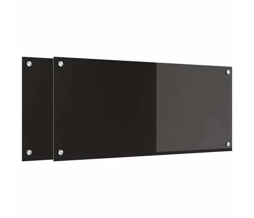 Kögi Splashback 2 Pcs Must 90 X 40 Cm Karastatud Klaas