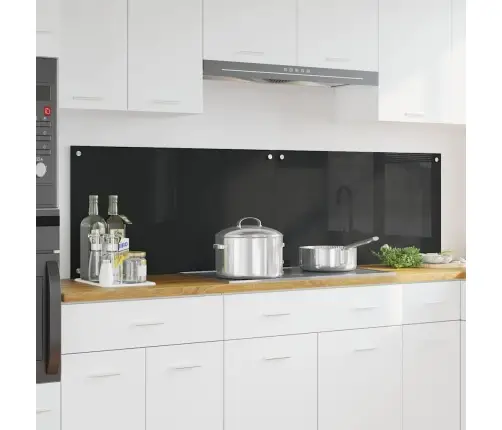 Virtuvės Užpakalinė Plokštė 2 Pcs Juoda 90 X 50 Cm