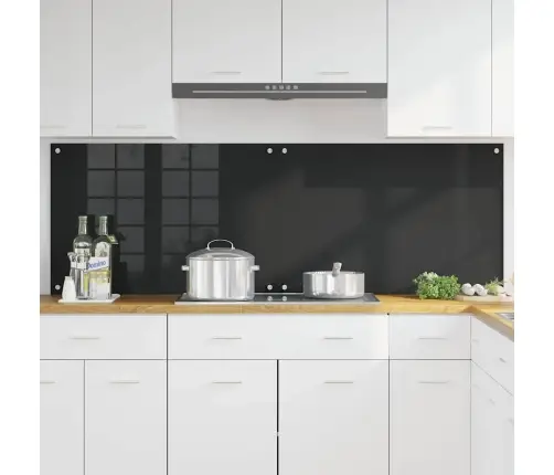 Kögi Splashback 2 Pcs Must 90 X 60 Cm Karastatud Klaas