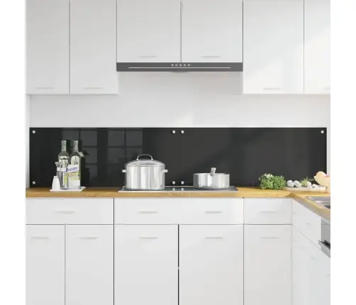 Kögi Splashback 2 Pcs Must 100 X 40 Cm Karastatud Klaas