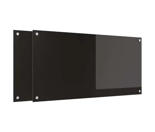 Virtuves Aizsargpanelis Melna 100 X 50 X 0.8 Cm Rūdīts Stikls Vidaxl