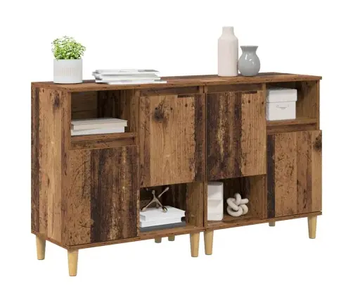 Šoninės Lentynos 2 Pcs Senovinis Medis 60 X 35 X 70 Cm