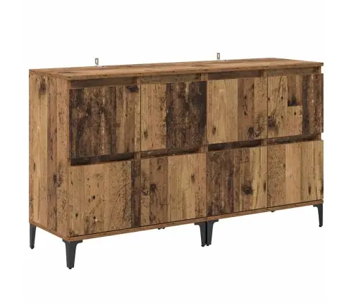 Sānu Skapji 2 Pcs Vecs Koks 60 X 35 X 70 Cm Inženierijas Koks Vidaxl