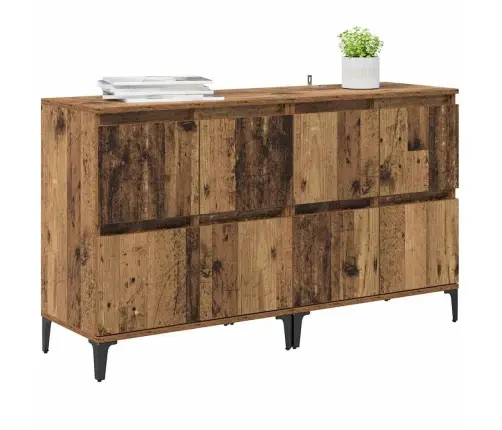 Sānu Skapji 2 Pcs Vecs Koks 60 X 35 X 70 Cm Inženierijas Koks Vidaxl