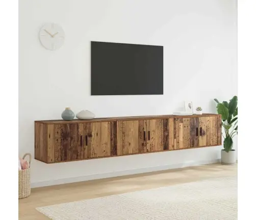 Sienā Piestiprināta Tv Skapīša Komplekts 3 Pcs Vecs Koks Vidaxl