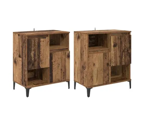 Kappide Külgedel 2 Pcs Vana Puit 60 X 35 X 70 Cm Tehispuit