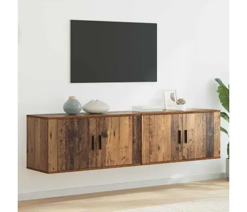 Seinale Paigaldatav Tv Kappi Komplekt 2 Pcs Vana Puit