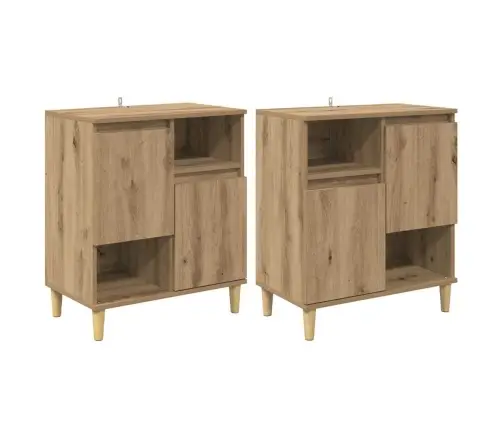 Kappide Külgedel 2 Pcs Käsitööpuu 60 X 35 X 70 Cm Tehispuit