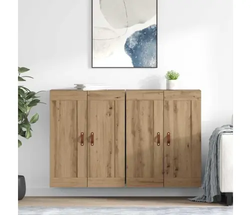 Seinale Kinnitatav Kapp 2 Pcs Käsitööpuu 69,5 X 34 X 90 Cm