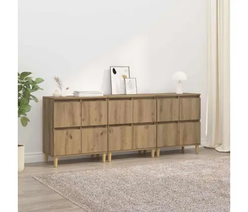 Kappide Külgedel 3 Pcs Käsitööpuu 60 X 35 X 70 Cm Tehispuit