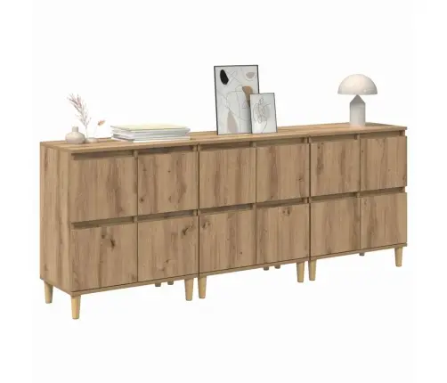 Kappide Külgedel 3 Pcs Käsitööpuu 60 X 35 X 70 Cm Tehispuit