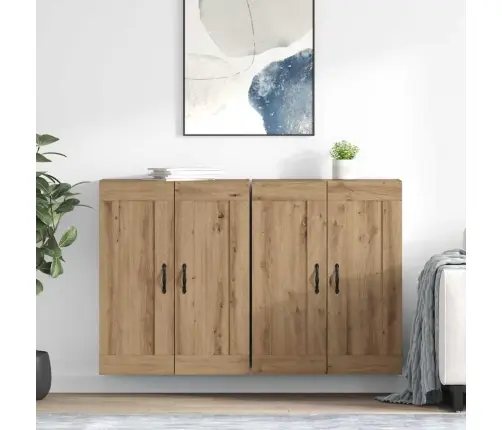 Sienas Skapji 2 Pcs Artisānā Ozols 69,5 X 34 X 90 Cm Vidaxl