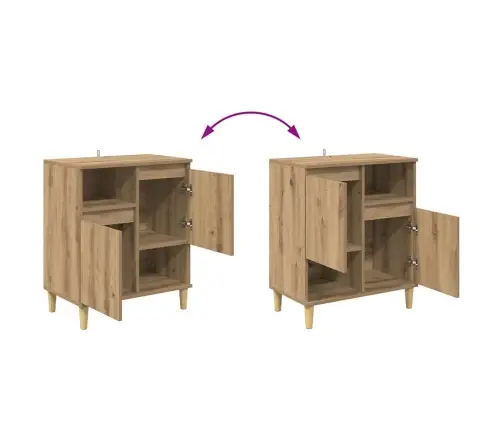 Sānu Skapji 3 Pcs Artisānā Ozols 60 X 35 X 70 Cm Vidaxl