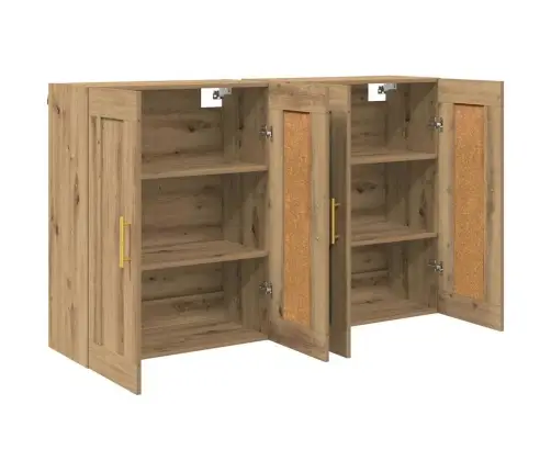 Sienas Skapji 2 Pcs Artisānā Ozols 69,5 X 34 X 90 Cm Vidaxl