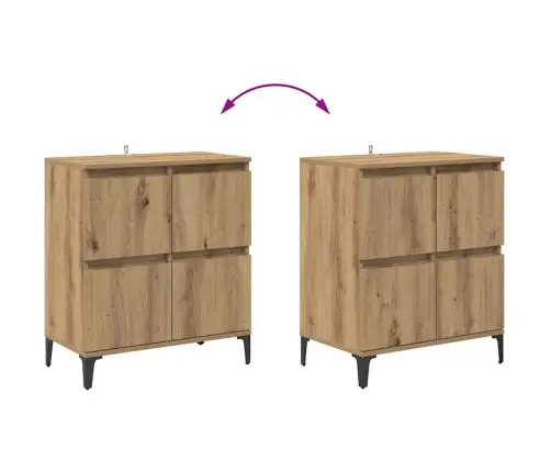 Šoninės Lentynos 3 Pcs Amatininkų Ąžuolas 60 X 35 X 70 Cm