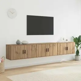 Sienā Piestiprināta Tv Skapīša Komplekts 3 Pcs Artisānā Ozols Vidaxl
