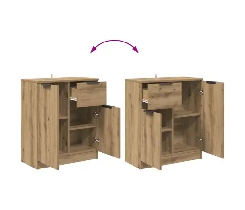 Šoninės Lentynos 2 Pcs Amatininkų Ąžuolas 60 X 30 X 70 Cm