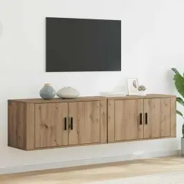 Sienā Piestiprināta Tv Skapīša Komplekts 2 Pcs Artisānā Ozols Vidaxl