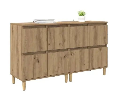 Sānu Skapji 2 Pcs Artisānā Ozols 60 X 35 X 70 Cm Vidaxl