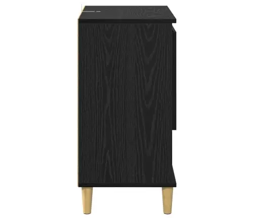 Sānu Skapji 2 Pcs Melns Ozolkoks 60 X 35 X 70 Cm Vidaxl