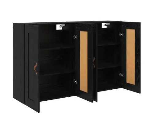 Prikabinama Spinta 2 Pcs Juodas Ąžuolas 69,5 X 34 X 90 Cm