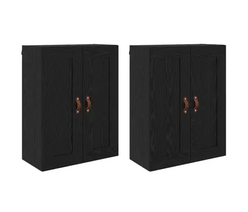 Prikabinama Spinta 2 Pcs Juodas Ąžuolas 69,5 X 34 X 90 Cm