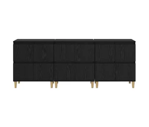 Šoninės Lentynos 3 Pcs Juodas Ąžuolas 60 X 35 X 70 Cm