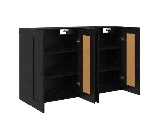 Sienas Skapji 2 Pcs Melns Ozolkoks 69,5 X 34 X 90 Cm Vidaxl