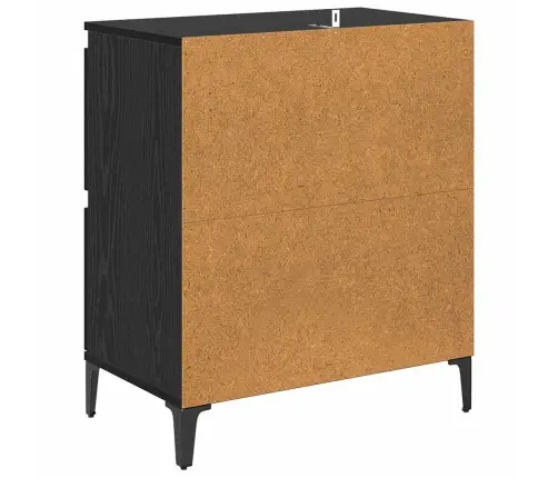 Kappide Külgedel 2 Pcs Must Tamm 60 X 35 X 70 Cm Tehispuit