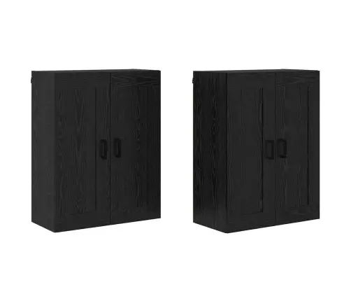 Kabineto, Pakabinamo Ant Sienos 2 Pcs Juodas Ąžuolas