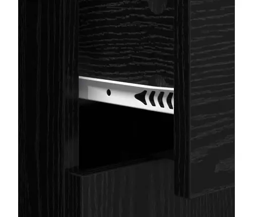 Kappide Külgedel 2 Pcs Must Tamm 60 X 30 X 70 Cm Tehispuit