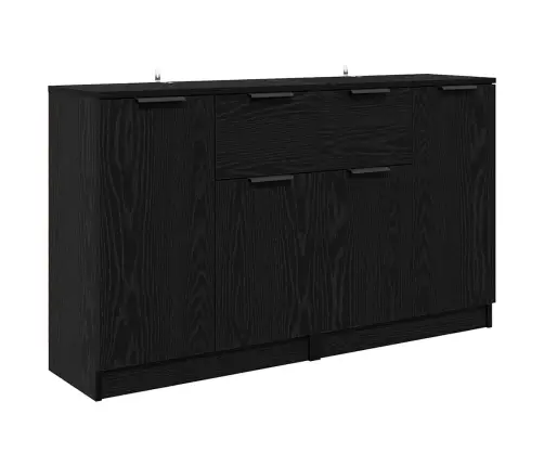 Kappide Külgedel 2 Pcs Must Tamm 60 X 30 X 70 Cm Tehispuit