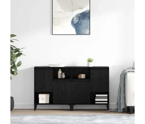 Sānu Skapji 2 Pcs Melns Ozolkoks 60 X 35 X 70 Cm Vidaxl