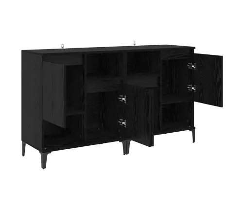 Sānu Skapji 2 Pcs Melns Ozolkoks 60 X 35 X 70 Cm Vidaxl