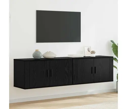 Seinale Paigaldatav Tv Kappi Komplekt 2 Pcs Must Tamm