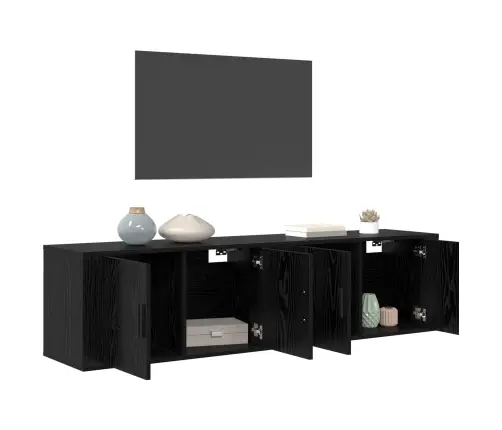 Seinale Paigaldatav Tv Kappi Komplekt 2 Pcs Must Tamm