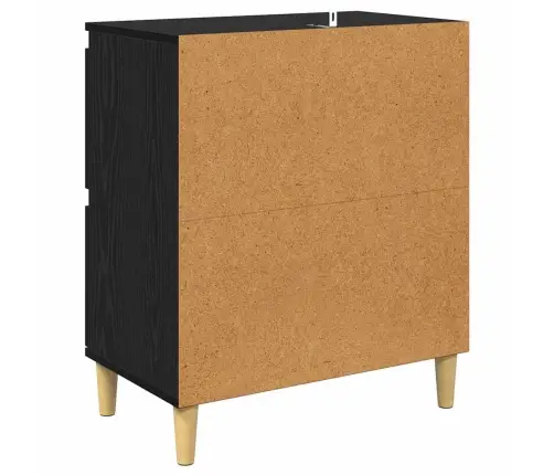 Sānu Skapji 2 Pcs Melns Ozolkoks 60 X 35 X 70 Cm Vidaxl