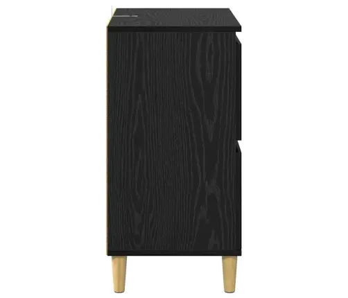 Sānu Skapji 2 Pcs Melns Ozolkoks 60 X 35 X 70 Cm Vidaxl