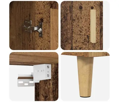 Augstais Skapītis Vecs Koks 69,5 X 32,5 X 180 Cm Vidaxl