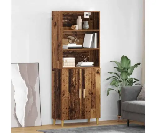 Augstais Skapītis Vecs Koks 69,5 X 32,5 X 180 Cm Vidaxl