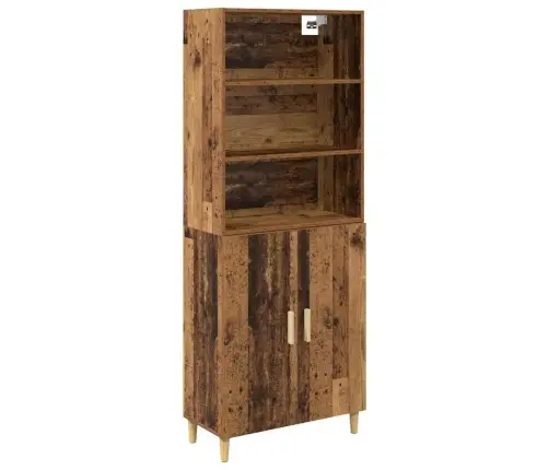 Augstais Skapītis Vecs Koks 69,5 X 32,5 X 180 Cm Vidaxl