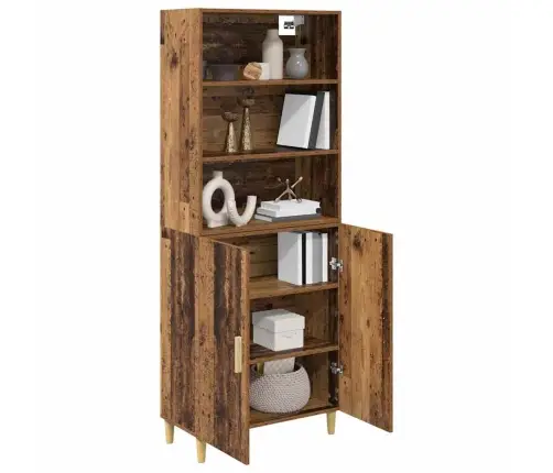 Augstais Skapītis Vecs Koks 69,5 X 32,5 X 180 Cm Vidaxl