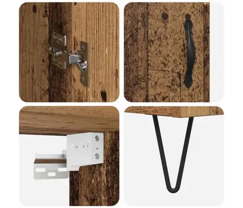 Augstais Skapītis Vecs Koks 69,5 X 34 X 180 Cm Vidaxl