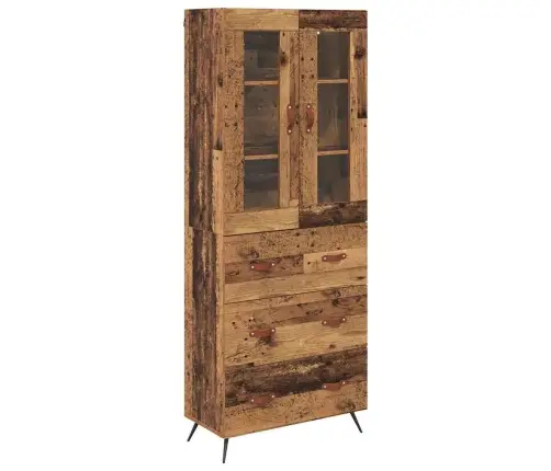 Didelė Spintelė Su Stalčių 2 Pcs Senas Medis Apdirbta Mediena