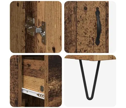 Augstais Skapītis Ar Atvilktni Vecs Koks 69,5 X 34 X 180 Cm Vidaxl