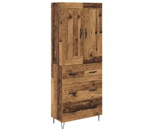 Augstais Skapītis Ar Atvilktni Vecs Koks 69,5 X 34 X 180 Cm Vidaxl