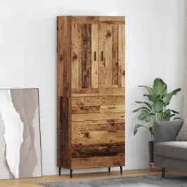 Aukštas Spintelė Su Stalčių 2 Pcs Senovinis Medis