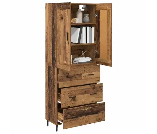 Kõrgushein Sahtliga 2 Pcs Vana Puit Kunstlik Puit Ja Klaas